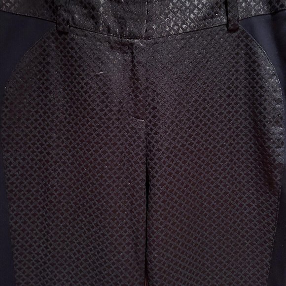 Designer Cache - Size 4 Pants Patterned Navy Tapered Leg NWOT - Picture 2 of 4